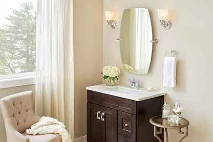 Moen YB2261CH Brantford 1-Light Dual-Mount Bath Bathroom Vanity Fixture with Frosted Glass, Chrome
