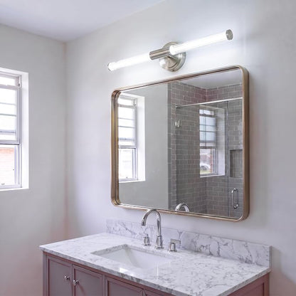 URSOLA 32" Modern LED Bathroom Light Fixtures, Brushed Nickel 3CCT Dimmable Bathroom Vanity Light Over Mirror, Bathroom Vanity Bath Bar Lights with 360° Removable Acrylic Light Tube