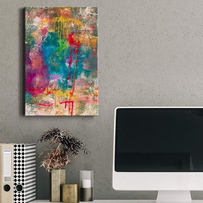 Renditions Gallery Canvas Abstract Wall Art Paintings for Wall Decorations Colorful Paint Splash Modern Canvas Wall Hanging Artwork for Bedroom Living Room Office Kitchen - 8"x12" LT02