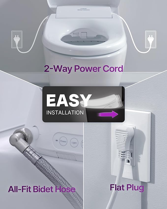 Coway Electronic Bidet Elongated Toilet Seat with Instantaneous Water Heating, Heated Seat and Dryer, Soft Close Lid, Stainless Nozzle, Self Cleaning, Remote Control 400S