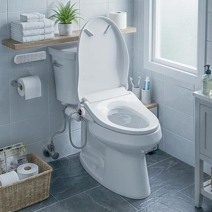 Electric Bidet Toilet Seat with Upgraded Foam Shield, Instant Warm Bidet Wash & Warm Air Dryer, Self-Cleaning Stainless Steel Nozzle, Soft Close Lid, Elongated