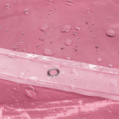 Barossa Design Shower Curtain Liner - Premium Clear Pink PEVA Shower Liner with 3 Magnets and Metal Grommets, Waterproof Lightweight Plastic Standard Size Bathroom Curtains - Translucent Pink