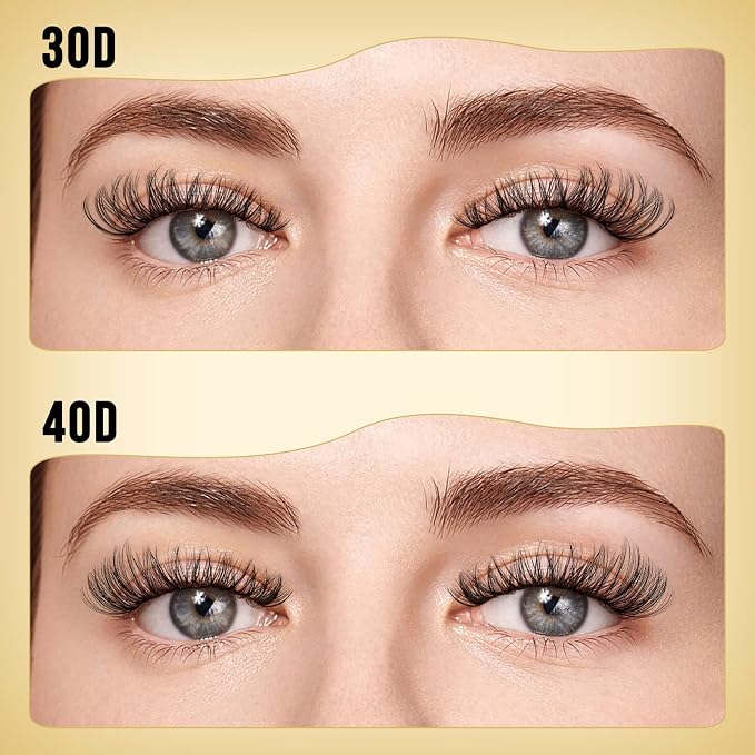 QUEWEL Lash Clusters 320Pcs 30D+40D D Curl Lash Cluster Eyelash Extensions | Cluster Lashes Mix9-16mm Individual Eyelashes Clusters Wispy Lash Clusters Thin Band Soft to Use at Home(30D+40D D Mix9-16)