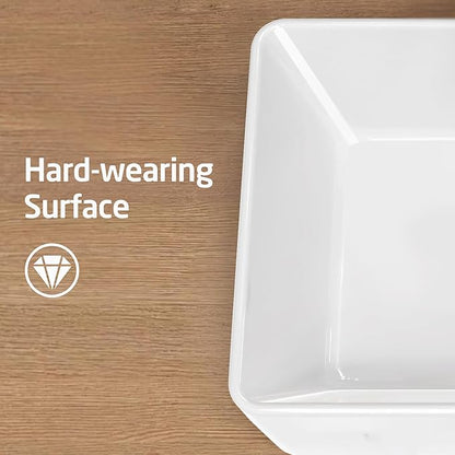 KES Rectangular Bathroom Vessel Sink White 19x15 Inches Rectangle Above Counter Countertop Porcelain Ceramic Vanity Sink, BVS110