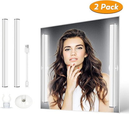 Benature LED Mirror Lights Portable Rechargeable Vanity Light 3 Brightness Touch Control Makeup Light for Bathroom Dressing Room 2 Packs | Portable, Rechargeable, 3 Brightness Levels, Touch Control, For Bathroom Dressing Room