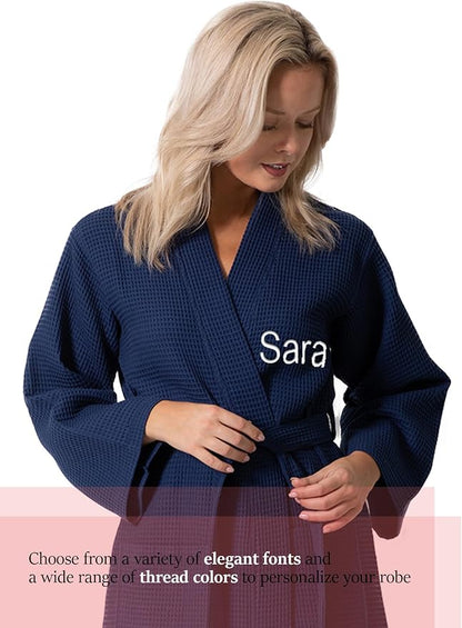 Waffle Knit Lightweight Kimono Spa & Bath Robes for Women - Quick Dry - Soft