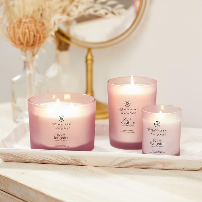 Chesapeake Bay Candle Scented Candle Joy + Laughter (Cranberry Dahlia) Medium Home Décor