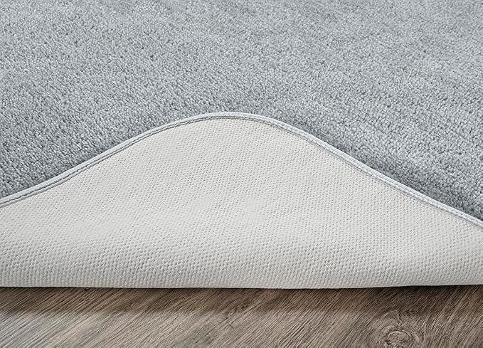 Garland Rug Traditional Nylon Washable Platinum Gray 4 Piece Set - Lid, Contour, 2 Bath Rugs - Soft, Absorbent, and Stylish for Your Bathroom