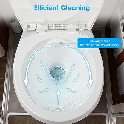 Yescom RV Toilet with Bidet Spray for Motorhome Caravan 20" High Gravity | Flush Travel Tailer Toilets Portable Restroom Toilet Fits for Marine