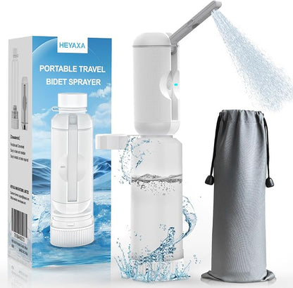 HEYAXA Portable Bidet for Travel, Rechargeable High Pressure Travel Bidet | IPX7 Waterproof, Rechargeable High Pressure Travel Bidet Sprayer for Women, Men, Baby and Hemorrhoid Relief
