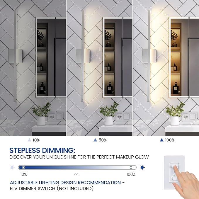 Epinl Brushed Nickel Bathroom Light Fixture Over Mirror 31.5 inch Modern Vanity Light Fixture 22W 5CCT Dimmable Light Bar LED Lighting Fixture for Bathroom Bedroom
