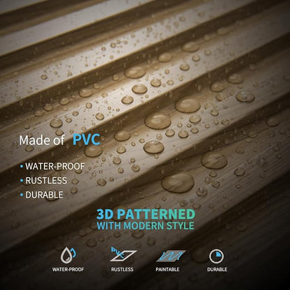 Art3d Fluted Slat 3D Wall Panels, Drop Ceiling Tiles, 12-Pack, Walnut | 24" x 48" , Lightweight, Break-Proof, Compatible with Grid System, Ideal for Home, Commercial Spaces