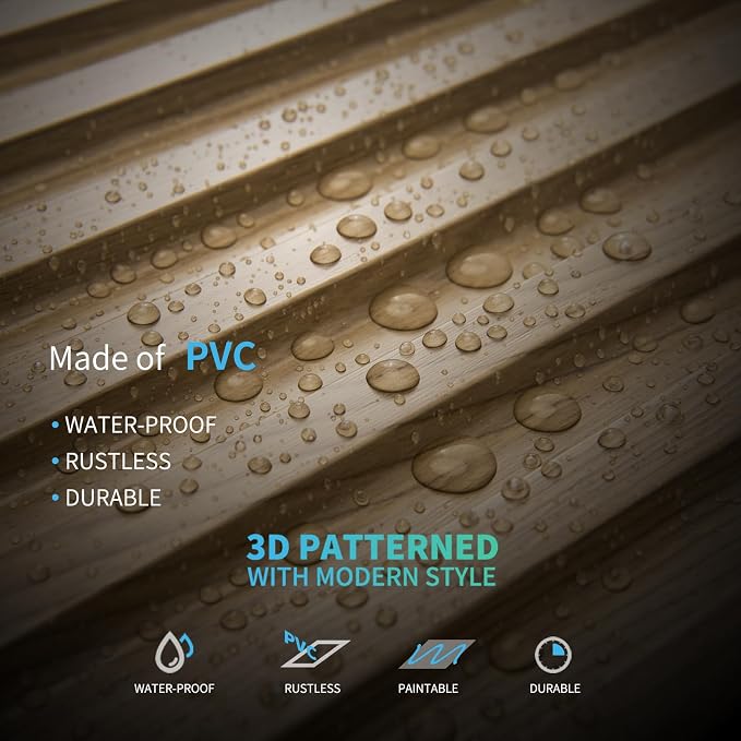 Art3d Fluted Slat 3D Wall Panels, Drop Ceiling Tiles, 6-Pack, Walnut | 24" x 48" , Lightweight, Break-Proof, Compatible with Grid System, Ideal for Home, Commercial Spaces