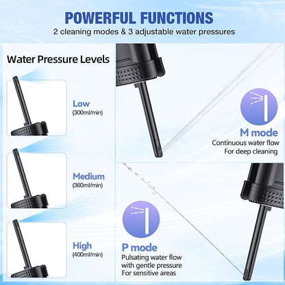 Portable Bidet for Travel, Rechargeable Travel Bidet with LED Display | 3 Water Flow Modes, 180° Adjustable Nozzle, IPX7 Waterproof, USB-C Personal Hygiene Device for Women, Men & Babies