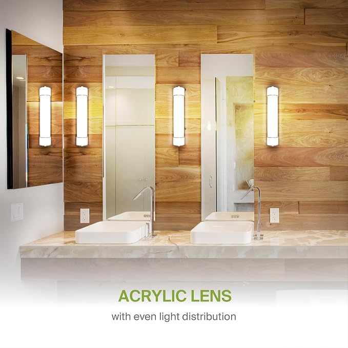 ASD LED 30" Vanity Flush Mount Light Fixture, Linear Bathroom Lighting Bar | 3CCT, Dimmable, Energy Star, ETL Listed | 28W 2425LM 3000-5000K 120V | Long Bath Wall Sconce Over Mirror | Nickel