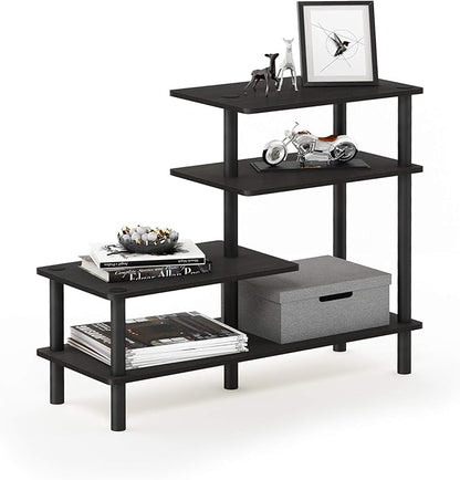 Furinno Ladder Bookcase Display Shelf, 5-Tier, Espresso