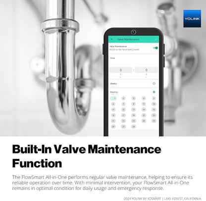 NSF Certified YoLink FlowSmart All-in-One Smart Water Meter & Auto Shutoff for 2" Pipes, LoRa Long-Range, Real-Time Leak Detection, 10-Year Battery, 80+ Device Ecosystem, Hub Included - YS5018
