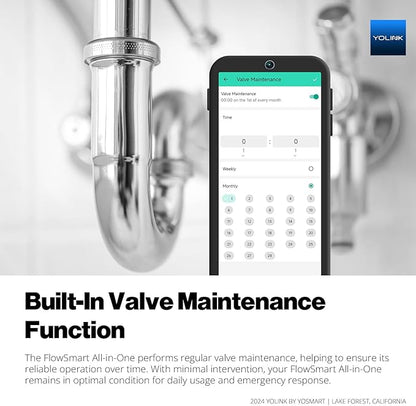 FlowShield HomeGuard 2": 3 Leak Detectors, Hub, 2" NSF Certified FlowSmart All-in-One Ultrasonic Water Meter with Auto Shutoff, Real-Time Leak Detection, App-Enabled, 10-Year Battery