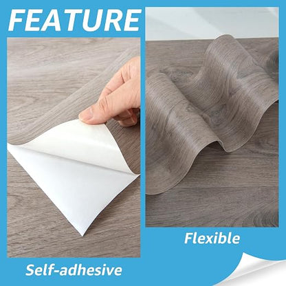 Art3d Wood Textured Peel and Stick Vinyl Floor Tiles, 40-Pack, Teak | Rigid Surface, Waterproof, Fire-Proof, Self-Adhesive, Easy to Clean, Cover 60 sq.ft, Ideal for Bedroom, Living Room, Kitchen