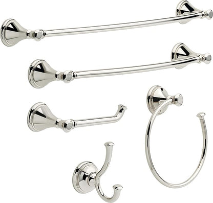 Delta Cassidy (1-Pack) Towel Hooks Polished Nickel Double Bathroom J Hooks Wall Mounted for Robes & Towels Hand Towel Hook Holder Kitchen, Bathroom Accessories 79735-PN