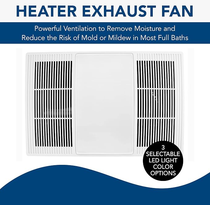 Broan-NuTone PowerHeat Bathroom Exhaust Fan, Heater, Light and Enerlites Countdown Timer Switch Bundle
