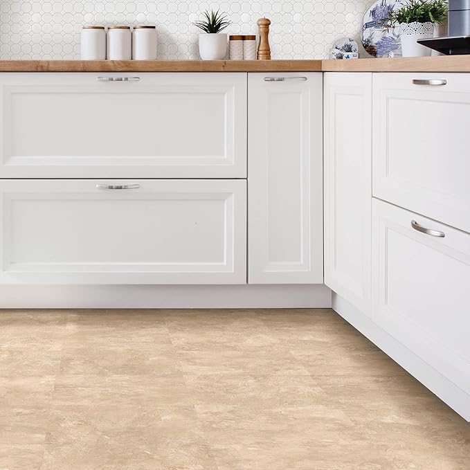FloorPops FP3325 Canyon Peel & Stick Floor Tiles, Brown (Pack of 6)