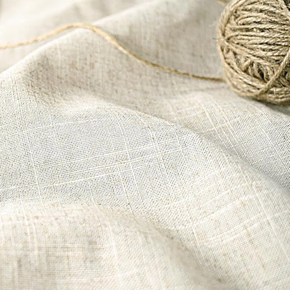 DOSLY IDÉES Farmhouse Shower Curtain, Beige and Green Stripe, Button Curtain, Linen and Cotton Blend Fabric, Rustic Charm Country Chic Style, 72x72 in