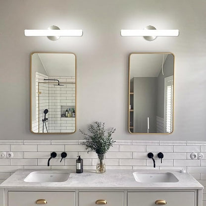 2 Pack LED Vanity Light Bar for Bathroom, Dimmable Bathroom Light Fixtures 17.3inch 12W 1200LM Over Mirror Lighting Fixture Wall Sconce Modern Vanity Lighting 4000K Brushed Nickel