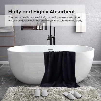 HOMEXCEL Bath Sheets 2PK, 35x70 in, Absorbent&Soft, Extra Large Bath Towel | Lightweight and Quick Drying Microfiber Towels for Bathroom, Yoga, SPA, Fitness, Black