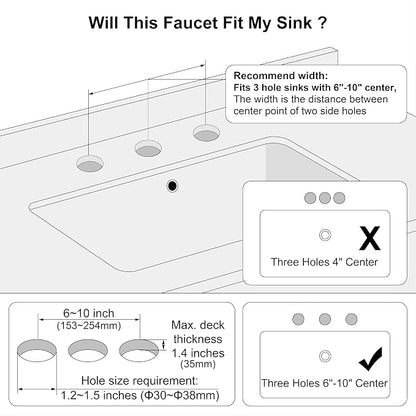 Gold Finish Bathroom Faucet 8 Inch Widespread Polished Brass,Two-Handle Sink Faucet 3 Hole with Brass Pop up Drain Assembly, F-8303-PB