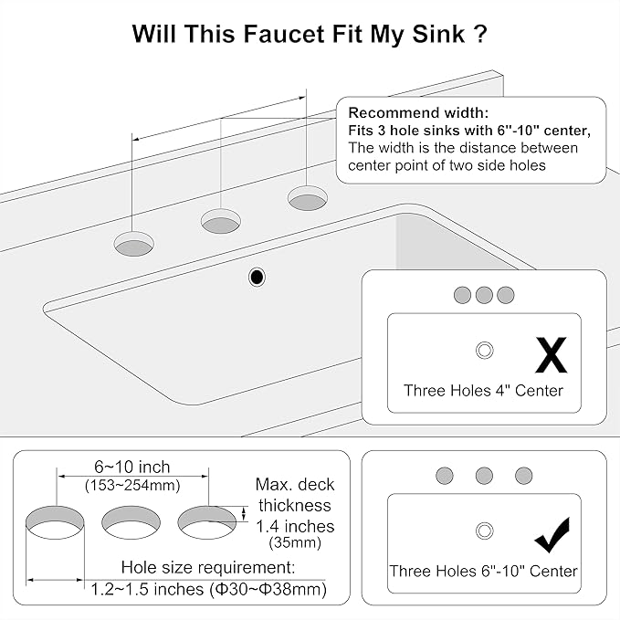 8 Inch Two-Handle Widespread Bathroom Faucet with Pop up Drain, Brushed Nickel Bathroom Sink Faucet 3 Hole,High Arc Swivel Spout Lavatory Faucet,F-8805-BN
