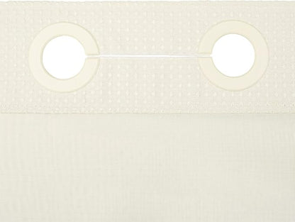 RiverDream Heavyweight Waffle No Hook Shower Curtain with Liner,Cream,71x74 | Dotted Waffle,Snap-in Liner,Heavy Duty,Quick Dry,Mesh Top Window,With Bottom Magnets,Hotel-Grade,Washable,Standard Size