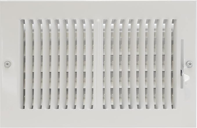 EZ-FLO 10 x 6 Inch White Air Vent Cover Bundle with 8 x 6 Inch White Air Vent Cover, Solid Steel Two-Way Ventilation Registers for Wall or Ceiling