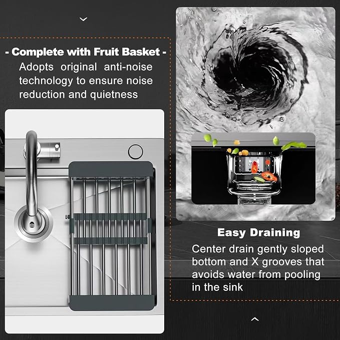 32 x 18 Inch Drop in Kitchen Sink, Nano-Coated Topmount Single Bowl Stainless Steel Sink with Drain Kit Baskets