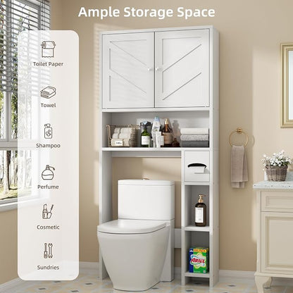 Shintenchi Over the Toilet Storage Cabinet, Bathroom Storage Cabient, White