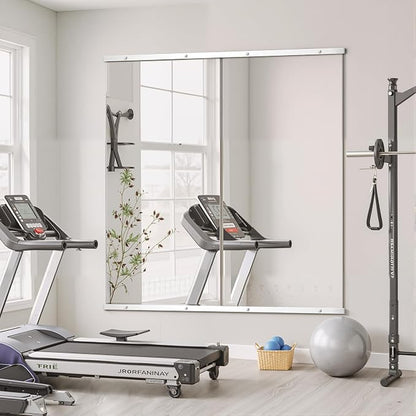 Home Gym Mirror for Wall, 56x28x2PCS Frameless Full Length Mirror, Silver | HD Shatterproof Glass, Easy Wall Mount, Large Body Mirrors for Home Gym, Workout, Bedroom, Garage