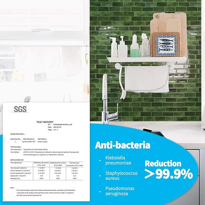 Art3d 10-Pack Marble Tile Peel and Stick Backsplash, 12 x 12 in, Jade Green | Strong Adhesion, Lightweight, Cuttable, Waterproof, Fadeless, Crack Resistant, for Kitchen, Bedroom, Ideal for Recently Moved