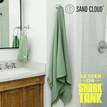 Sand Cloud Turkish Premium Bath Towels for Bathroom - Large, Set of 4 | 100% Certified Organic Turkish Cotton Yarn - Lightweight, Soft & Absorbent - Dry Faster & Cleaner - Terra Sage