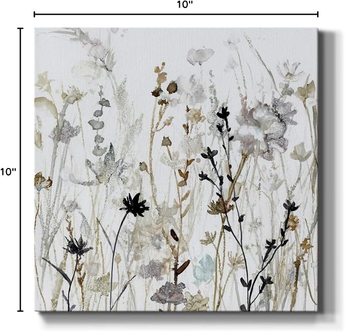 Renditions Gallery Wildflower Mist Wall Art, Premium Gallery Wrapped Canvas Decor, Ready to Hang, 10 in H x 10 in W, Made in America Print