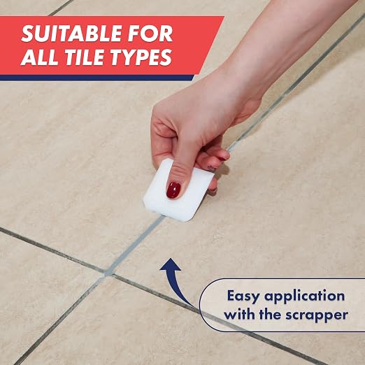 Tile Grout Repair Kit, Refresh Tile Grout Filler (2 Pack, Grey) | Restore & Renew Tile Joints, Fast-Drying Grout Sealer & Paint, Squeeze Tube for Bathroom, Shower & Kitchen Floors, Waterproof