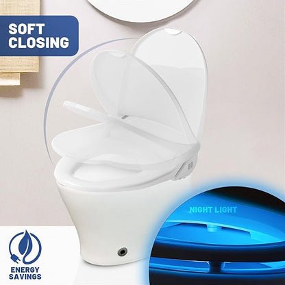 J-2R Smart Electric Bidet for Toilet Seat,Fits Round toilet,Warm water,Heated bidet toilet seat,Remote Control,Heated Dryer, hild Function,Stainless Steel Self-Cleaning Nozzle,LED Night Light