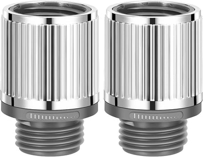 MAAYAYA 2-Pack Shower Flow Control Valve, Rotating Body, Chrome | MAAYAYA 2-pack chrome valves; rotate body to adjust flow; screw-mount; fits handheld showers & bidet sprayers; leak-free