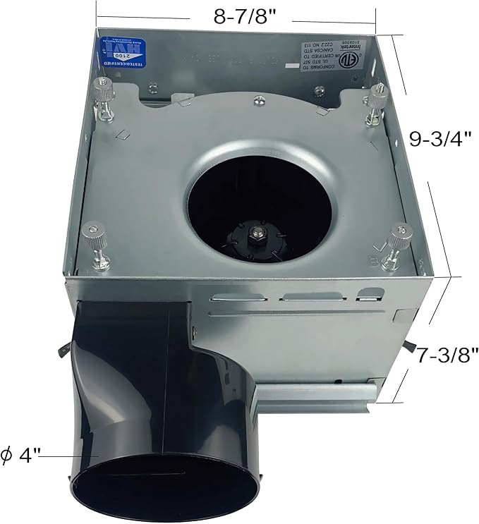 Good Housekeeping 83007 Roman Decorative 110 CFM 3.0 Sones Bathroom Ventilation Exhaust Fan with Light & Night-Light, Matte Black