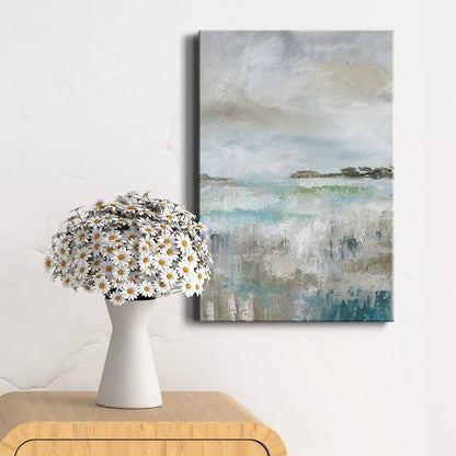 Renditions Gallery Canvas Nature Wall Art Paintings for Wall Decorations Rustic Cloudy Ocean Modern Abstract Wall Hanging Canvas Artwork Prints for Bedroom Living Room Office - 32"x48" LT02