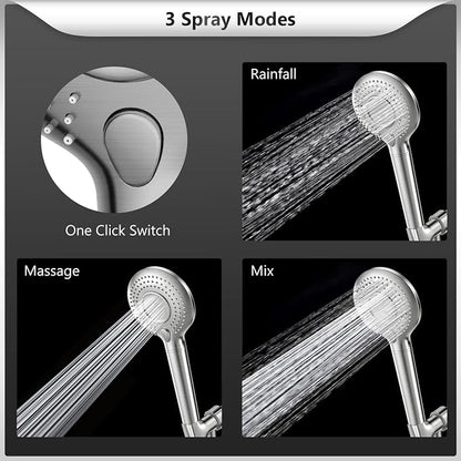 FEELSO Filtered Shower Head with Handheld, High Pressure Shower Filter Head | 15 Stage Water Softener Filters for Hard Water, Remove Chlorine & Harmful Substance, 3 Spray Mode Showerhead, Hose & Bracket