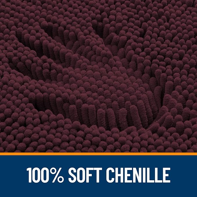OLANLY Large Bathroom Rugs 50x30, Extra Soft Absorbent Chenille Bath Rugs | Black Cherry, Quick-Drying Rubber Backing, Washable Bath Mat for Bathroom Floor, Tub and Shower, Home Decor Accessories