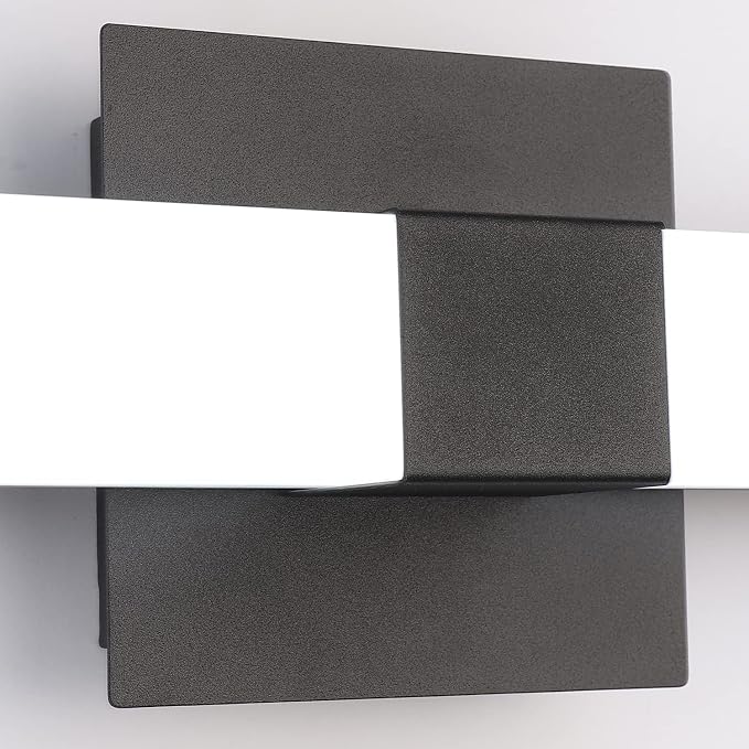 Bathroom Vanity Light Black - 24 inch Modern Vanity Lights for Bathroom - 18W LED Bath Lights Over Mirror Cool White Light 6000K