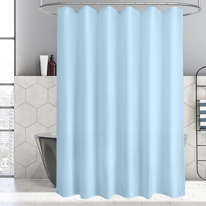 Titanker Fabric Shower Curtain Liner, Baby Blue, Waterproof, Lightweight, Machine Washable, 70 x 72 Inches