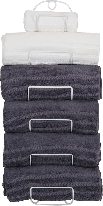 Towel Racks for Bathroom Wall Mounted Metal Wine Rack Towel Shelf Towel Holder for Bath White