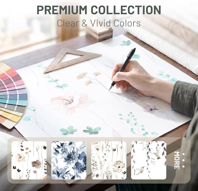 No Hook Floral Shower Curtain with Liner, Teal, 71x74 | Snap in Liner, 3 in 1, Water Repellent, Easy Install, Machine Washable, Hotel Style for Bathroom, Watercolor Pattern